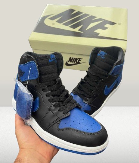 Close up view of Jordan 1 Royal Blue shoes
